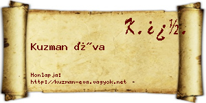Kuzman Éva névjegykártya